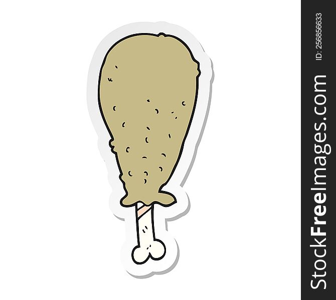 sticker of a cartoon chicken leg