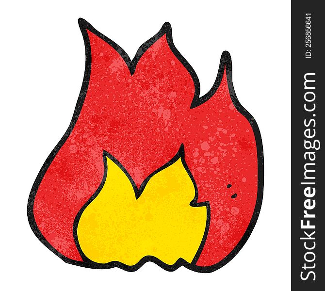 Textured Cartoon Fire Symbol