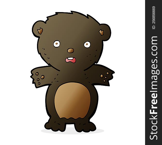 Frightened Black Bear Cartoon