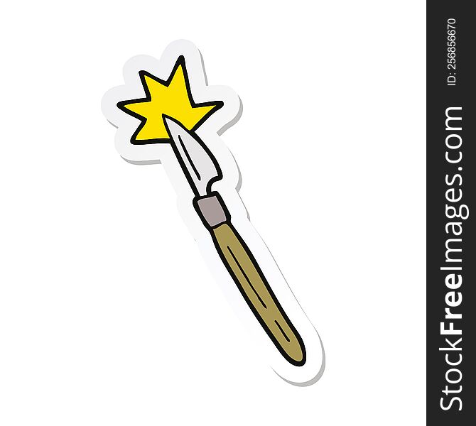 Sticker Of A Cartoon Scalpel