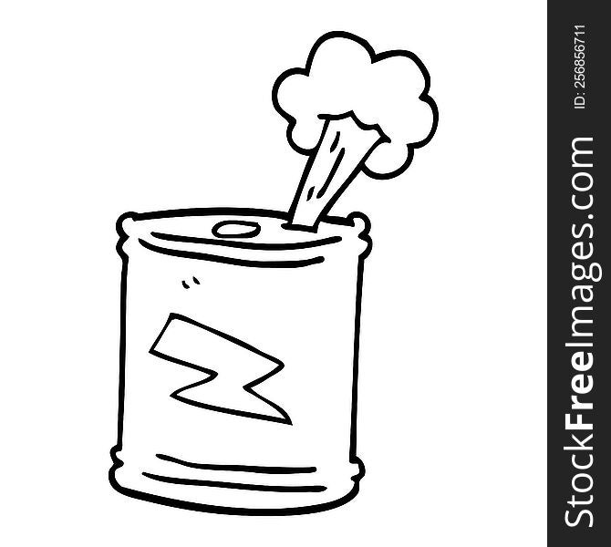 line drawing cartoon fizzy drinks can