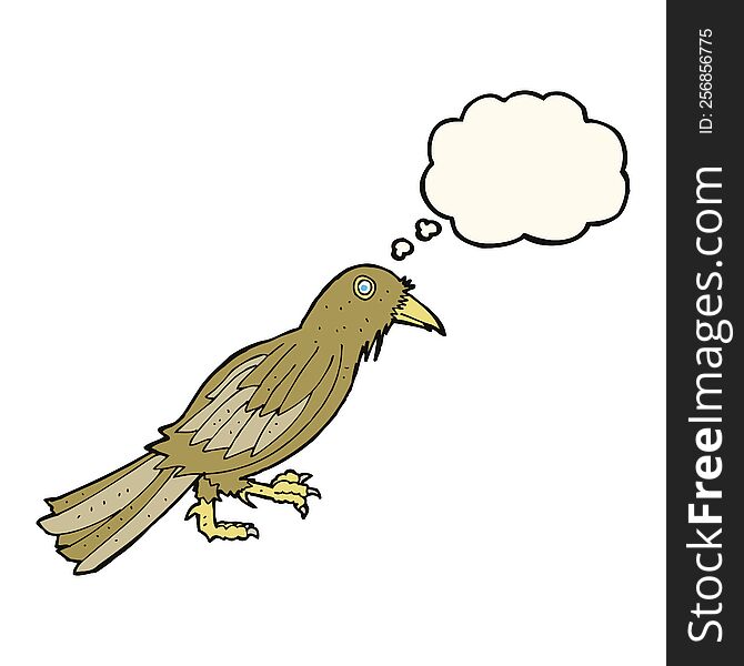 Cartoon Crow With Thought Bubble