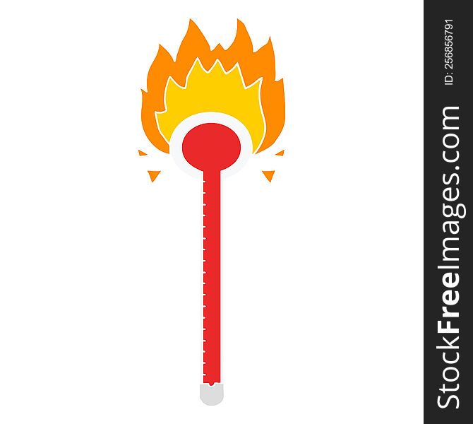 flat color style cartoon thermometer