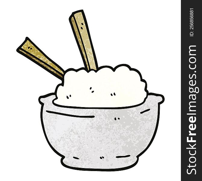 cartoon doodle bowl of rice