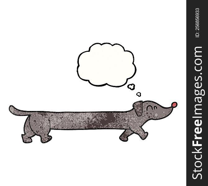 Thought Bubble Textured Cartoon Dachshund
