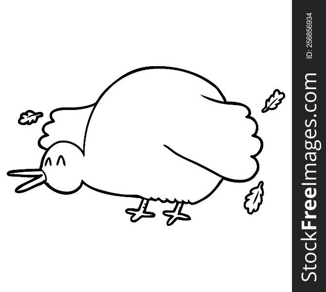 cartoon kiwi bird flapping wings. cartoon kiwi bird flapping wings