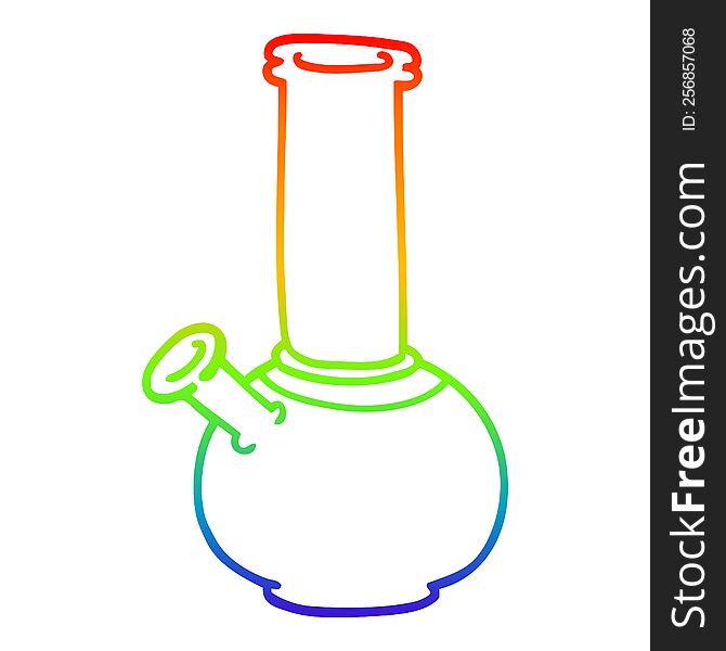 Rainbow Gradient Line Drawing Cartoon Bong
