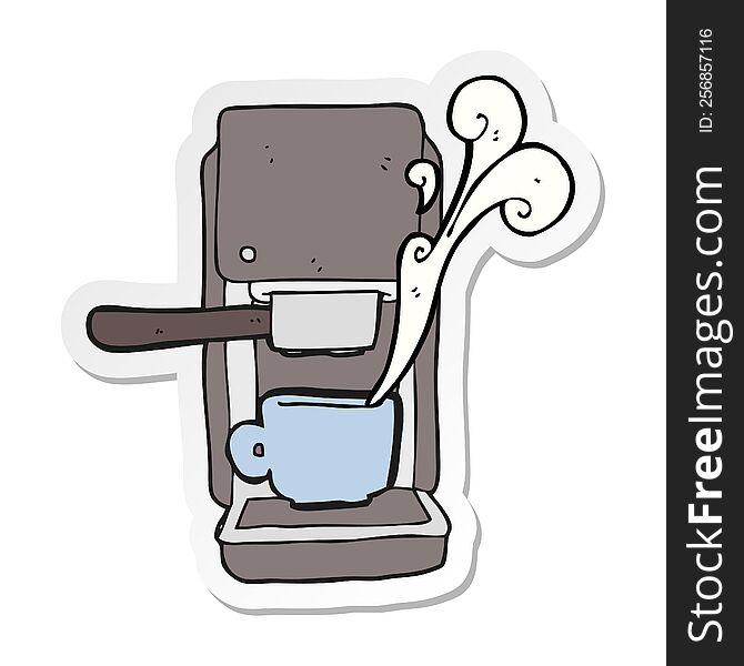 sticker of a cartoon espresso maker