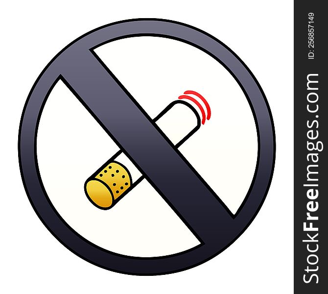 Gradient Shaded Cartoon No Smoking Allowed Sign