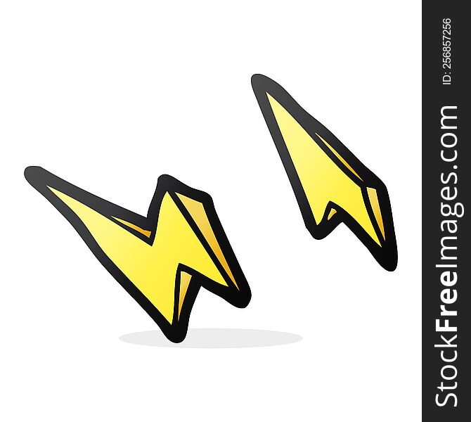 cartoon lightning bolt doodles