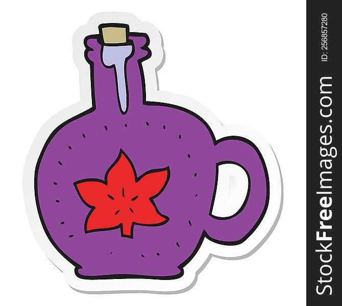 Sticker Of A Cartoon Maple Syrup