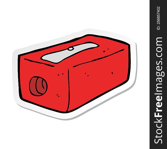 Sticker Of A Cartoon Pencil Sharpener