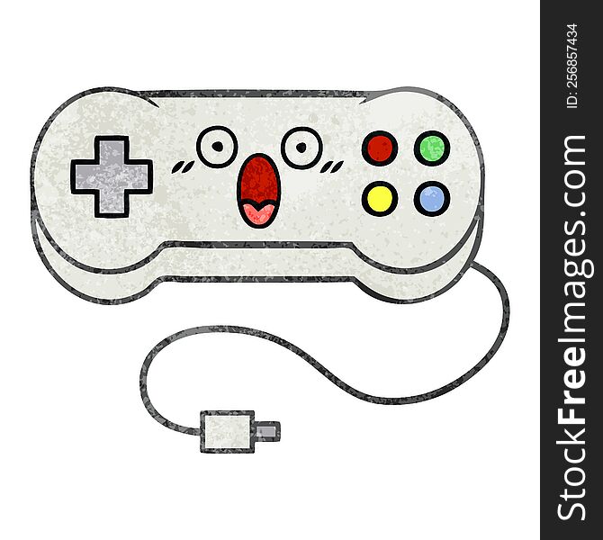 retro grunge texture cartoon game controller