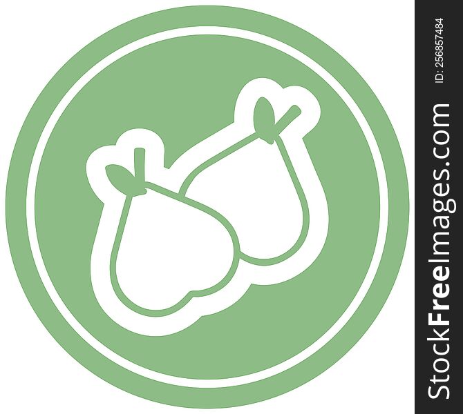 organic pears circular icon symbol