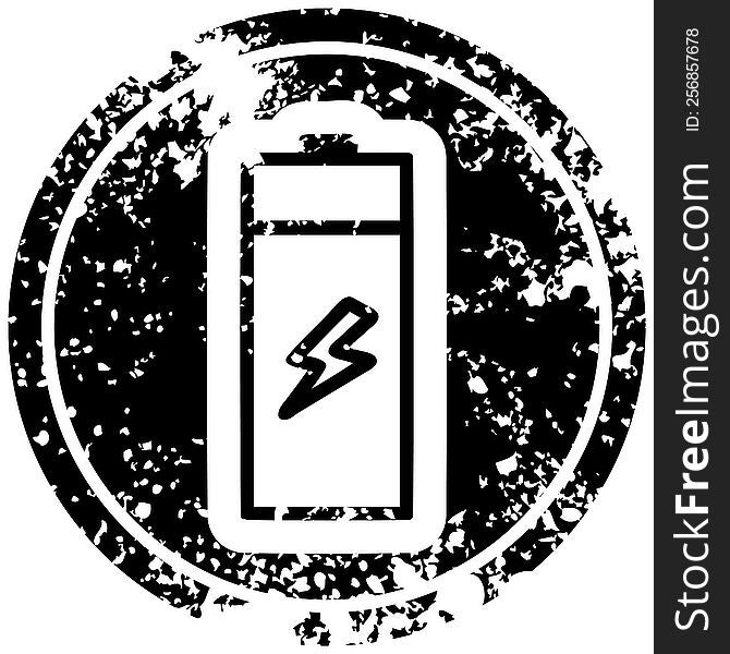battery distressed icon symbol
