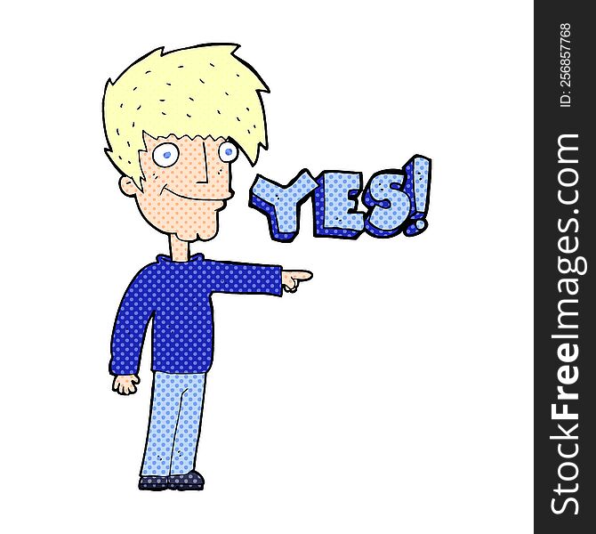 Cartoon Man Saying Yes