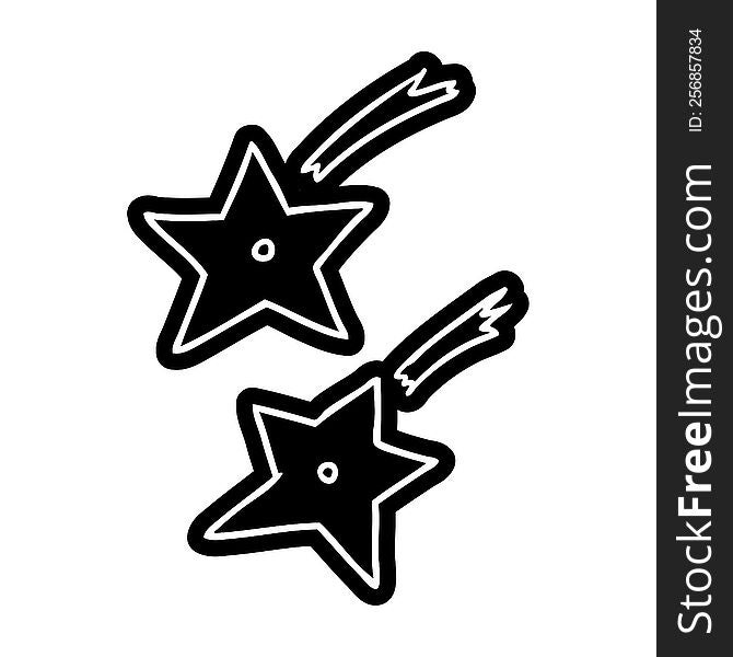 cartoon icon drawing of ninja throwing stars