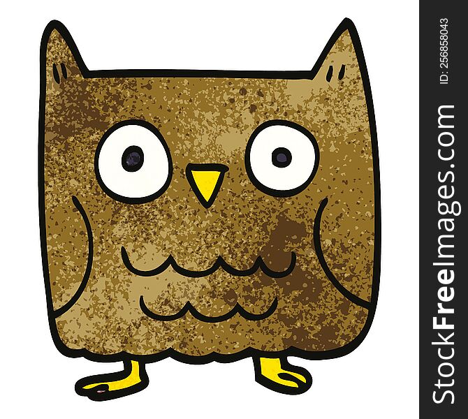 Funny Cartoon Doodle Owl