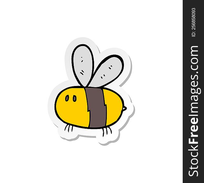 Sticker Of A Cartoon Bee