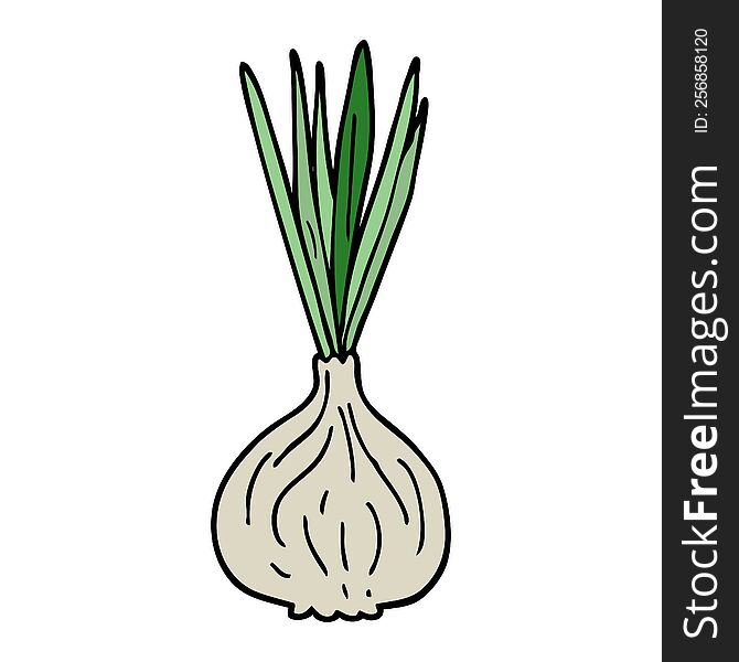 Cartoon Doodle Sprouting Onion