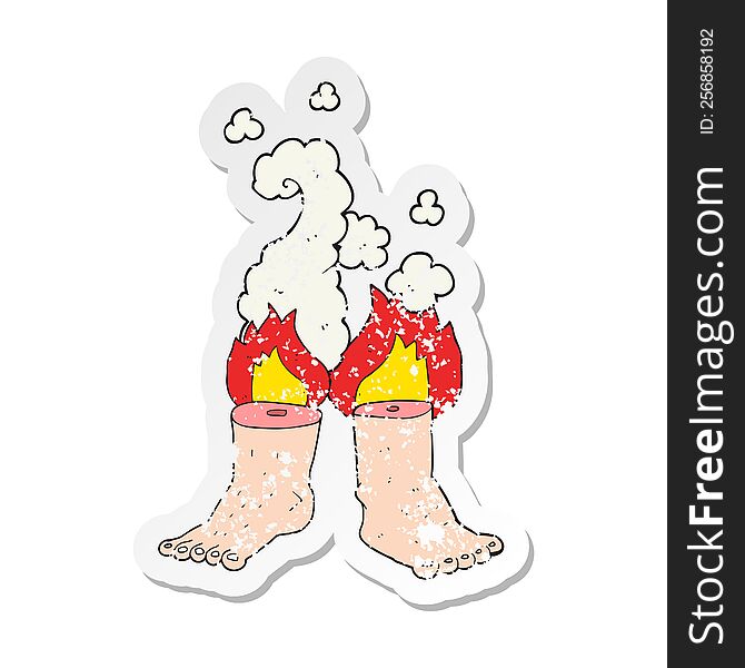 retro distressed sticker of a cartoon of spontaneous human combustion