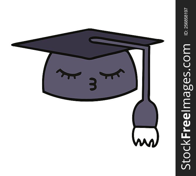 cute cartoon of a graduation hat. cute cartoon of a graduation hat