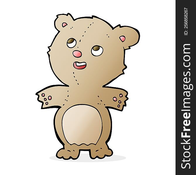 cartoon happy little teddy bear