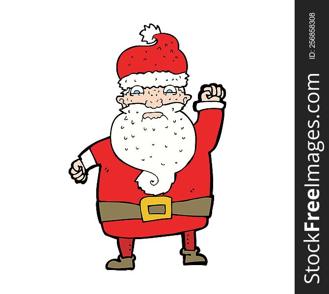 cartoon angry santa claus