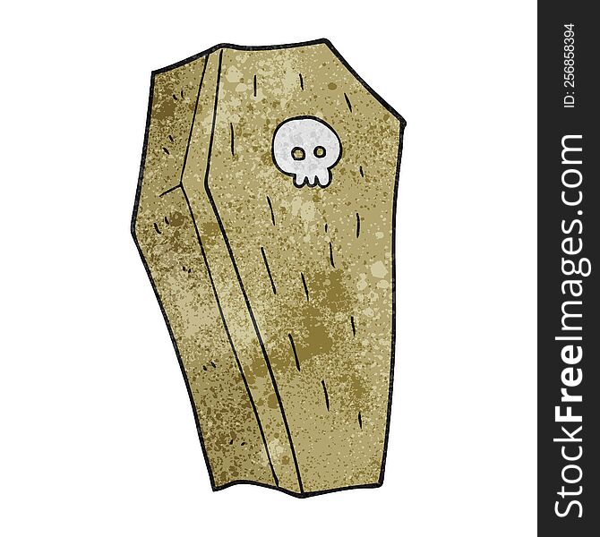 freehand textured cartoon spooky coffin