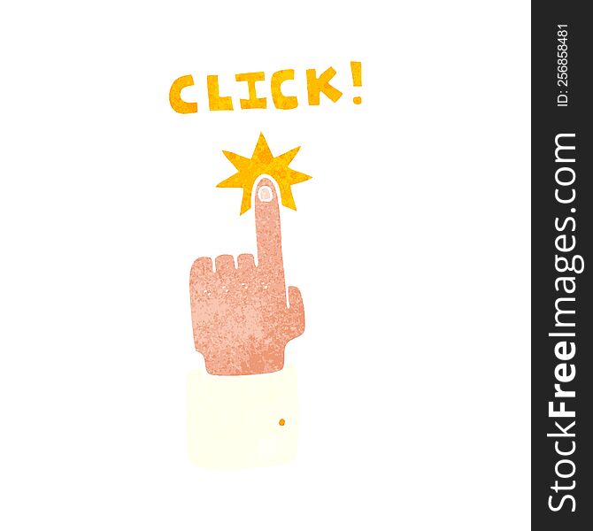 Retro Cartoon Click Sign With Finger