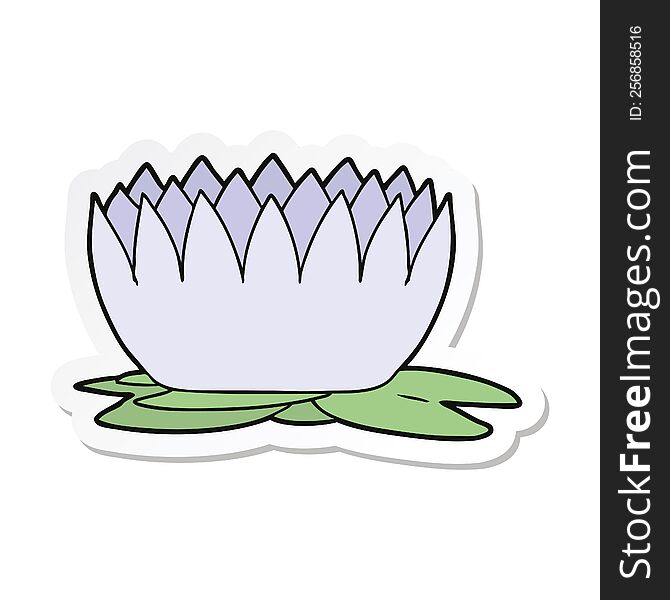 Sticker Of A Cartoon Waterlily