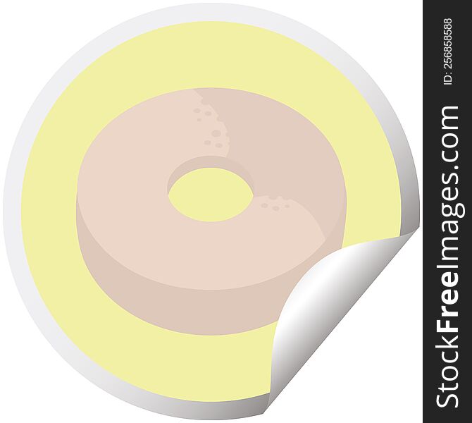donut graphic vector illustration circular sticker. donut graphic vector illustration circular sticker