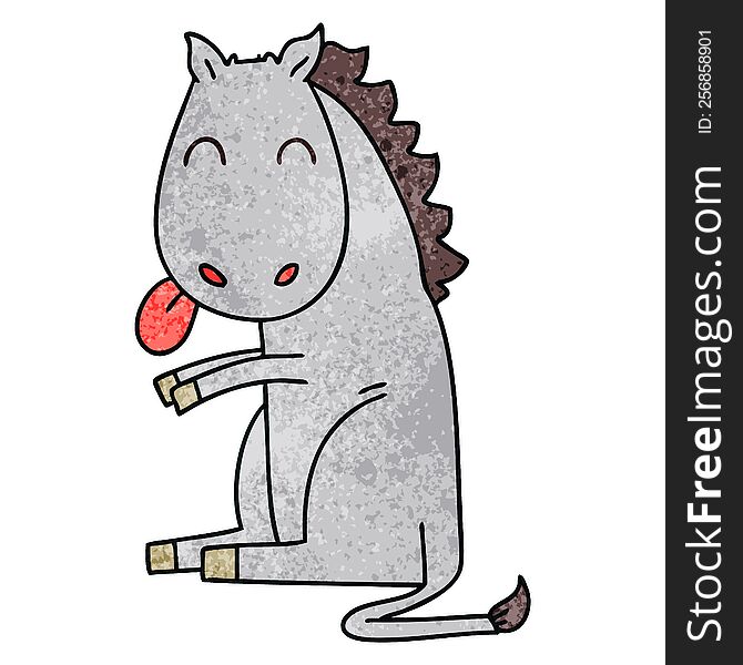 Quirky Hand Drawn Cartoon Horse
