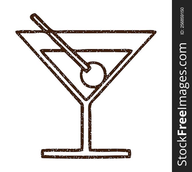 Cocktail Charcoal Drawing