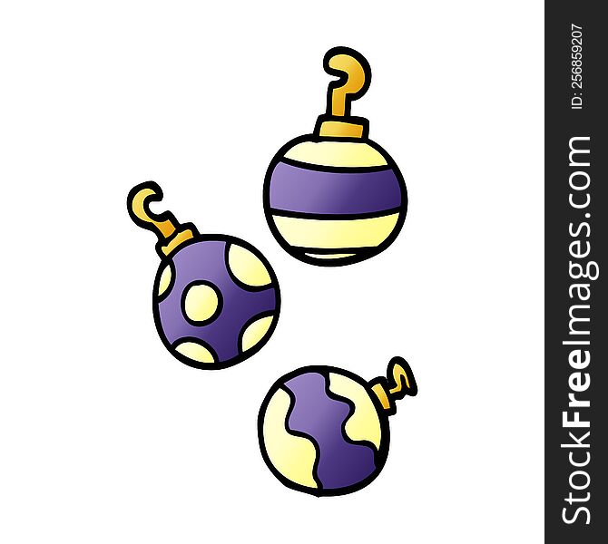 Cartoon Doodle Xmas Baubles