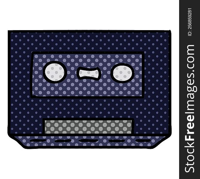 hand drawn cartoon doodle of a retro cassette tape