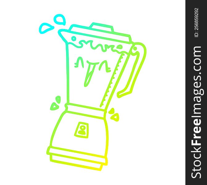 Cold Gradient Line Drawing Whirring Cartoon Food Processor