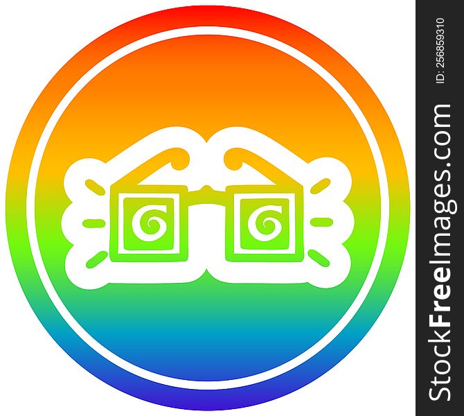 x ray specs circular icon with rainbow gradient finish. x ray specs circular icon with rainbow gradient finish
