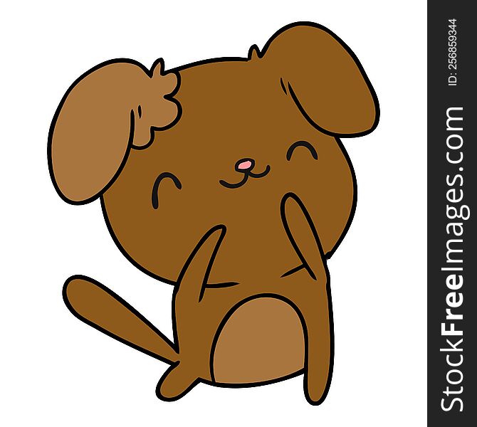 cartoon illustration kawaii of a cute dog. cartoon illustration kawaii of a cute dog