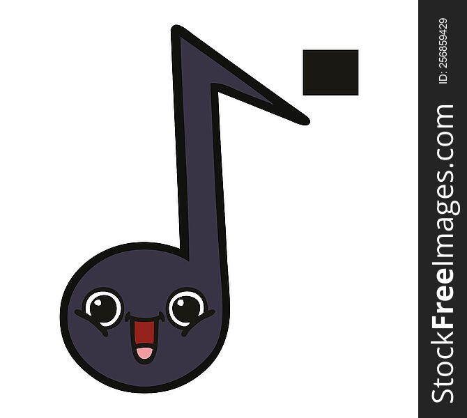 cute cartoon of a musical note. cute cartoon of a musical note