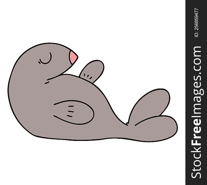 Quirky Hand Drawn Cartoon Seal