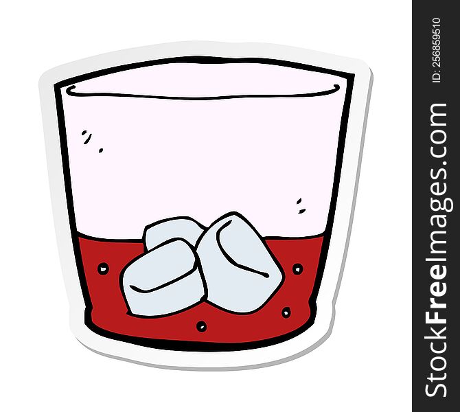 sticker of a cartoon drink in glass