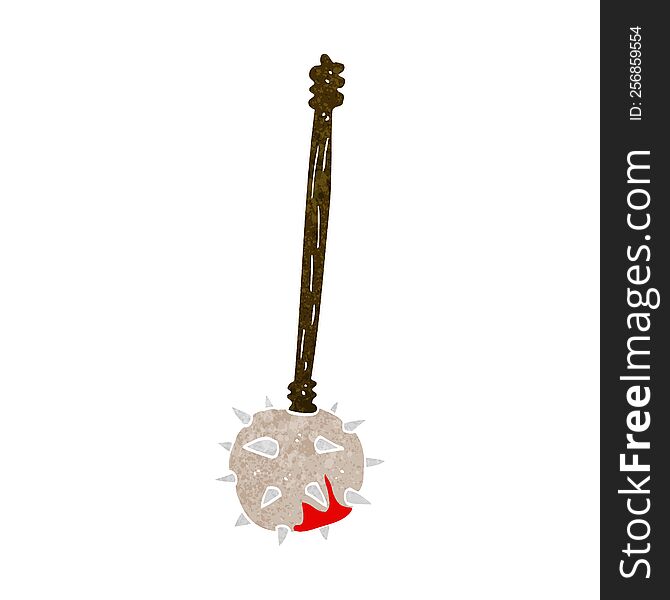 cartoon bloody medieval mace