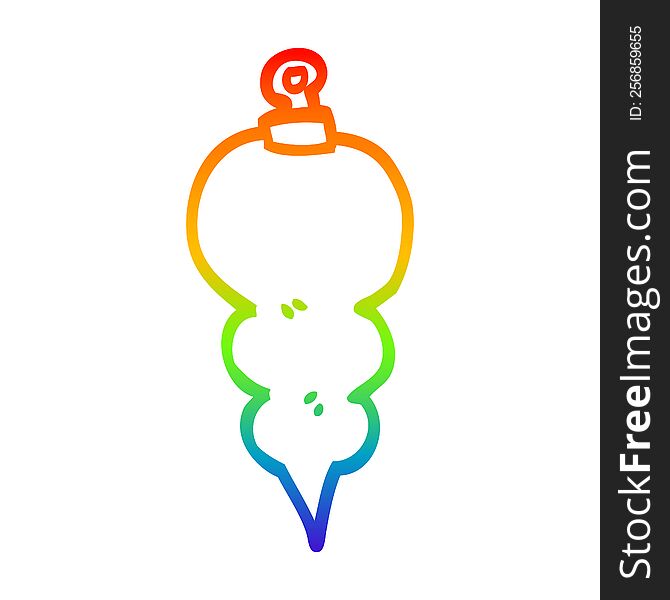 rainbow gradient line drawing of a cartoon xmas decoration