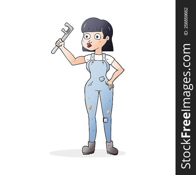 cartoon female plumber