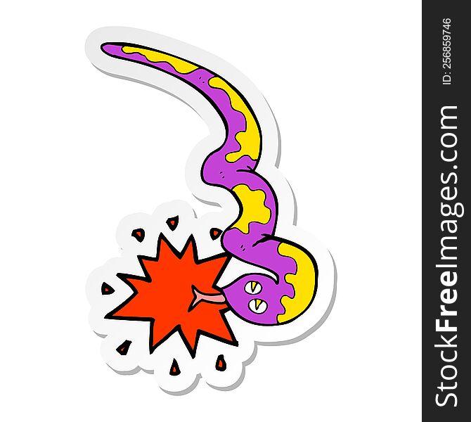 Sticker Of A Cartoon Poisonous Snake