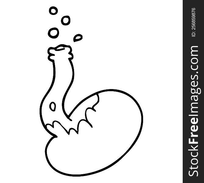 Line Drawing Cartoon Bubbling Chemicals