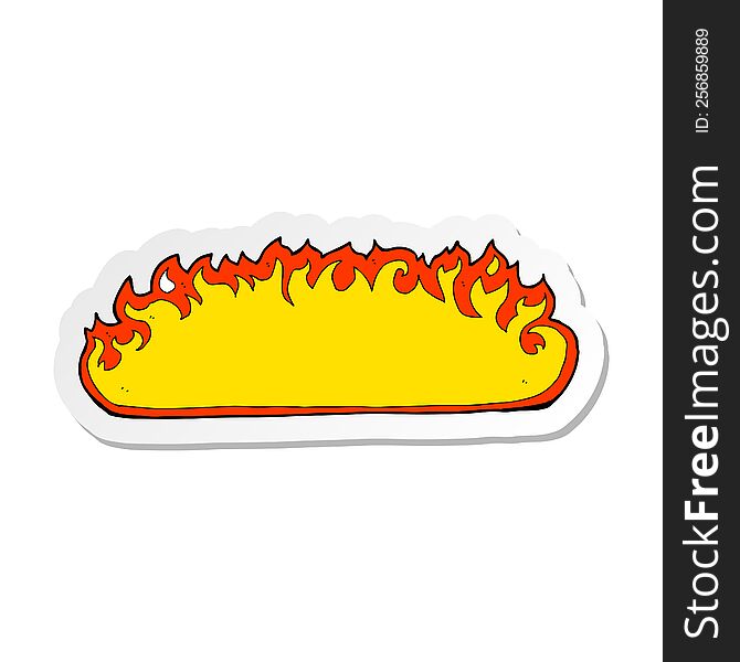 Sticker Of A Cartoon Fire Border