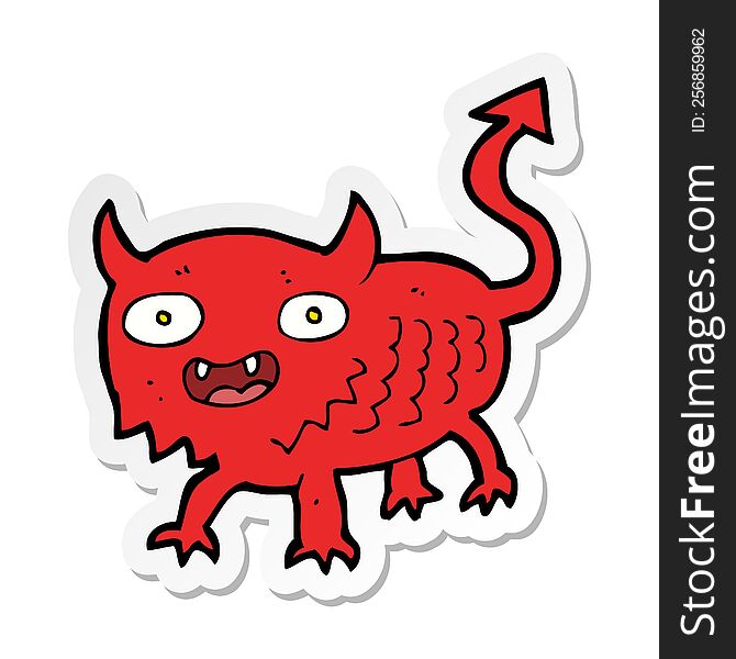 sticker of a cartoon little demon