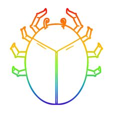 Rainbow Gradient Line Drawing Giant Bug Cartoon Royalty Free Stock Photography